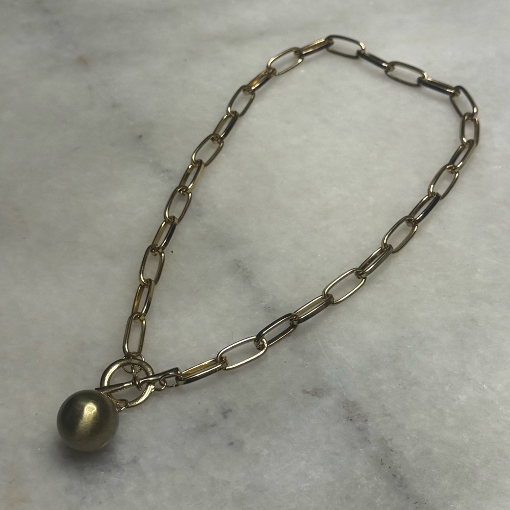 J. Crew Gold Link Necklace with Pendant